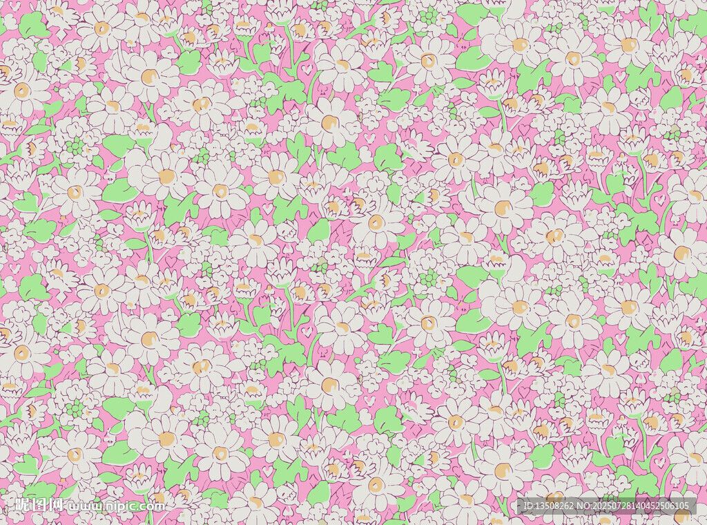 粉色綠色交織抽象花紋圖案