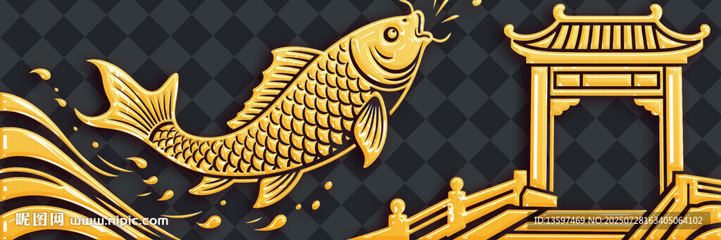 中式金鯉與古典亭閣景觀