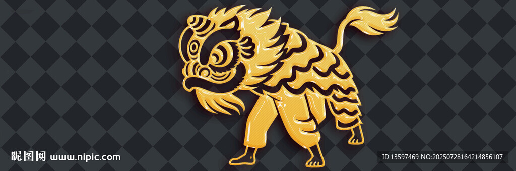 金色獅子圖案