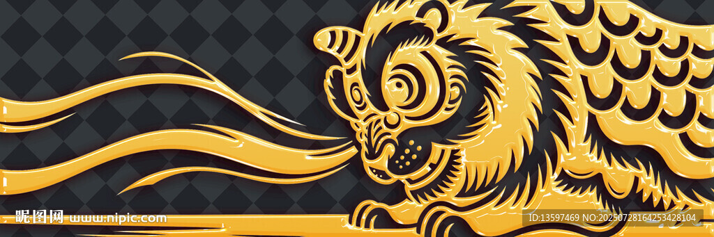金色獅紋圖案