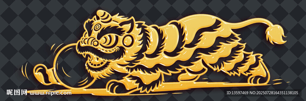 金色猛虎圖案