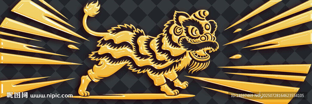 金色猛虎圖案