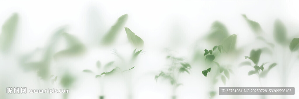 霧氣磨砂膜效果綠植貼圖 