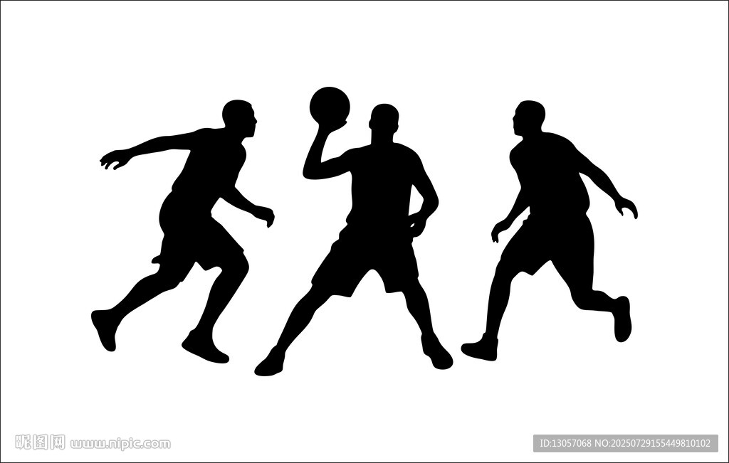 三人籃球運動剪影