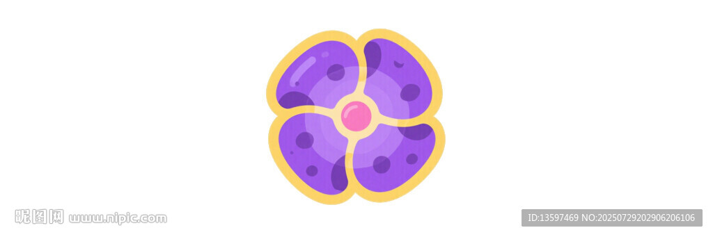 紫色四瓣花朵圖案