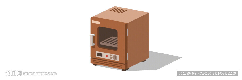 棕色烤箱模型展示