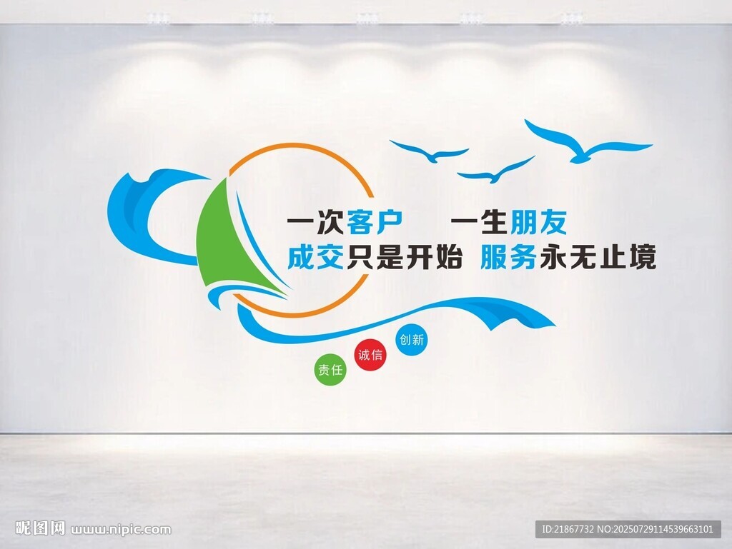 一次客戶 一生朋友文化墻