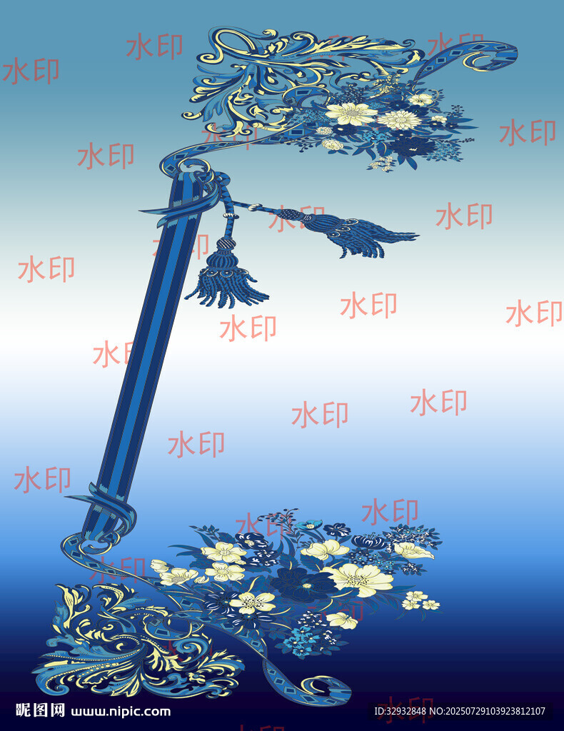 中式古典花紋裝飾圖案