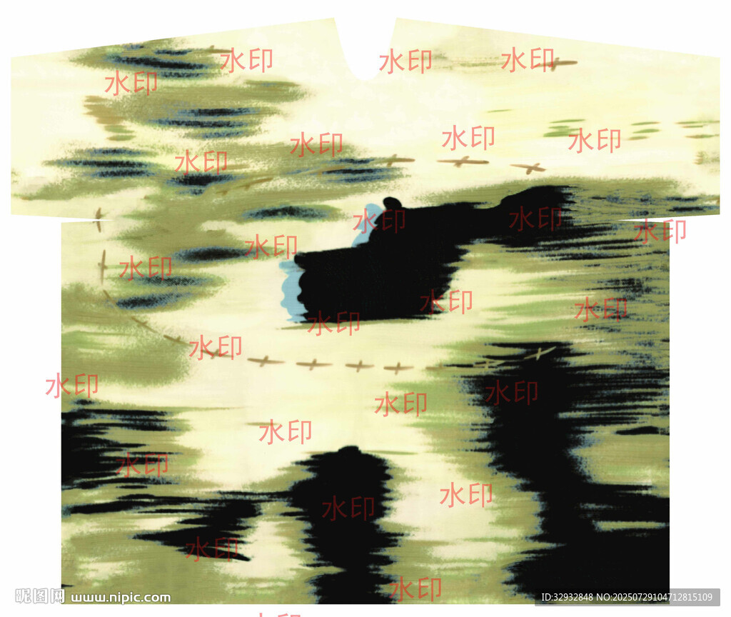 水中黑貓倒影畫(huà)面