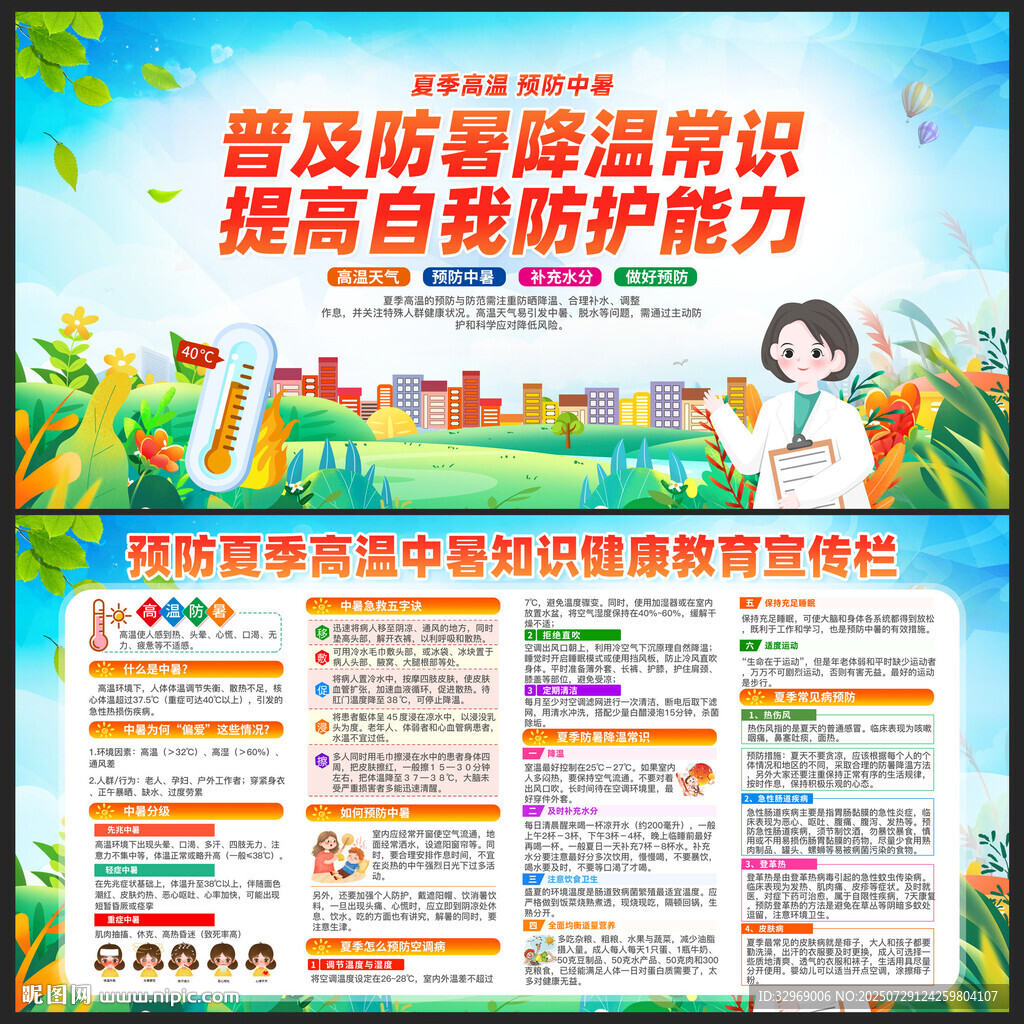 夏季防暑降溫健康宣傳欄