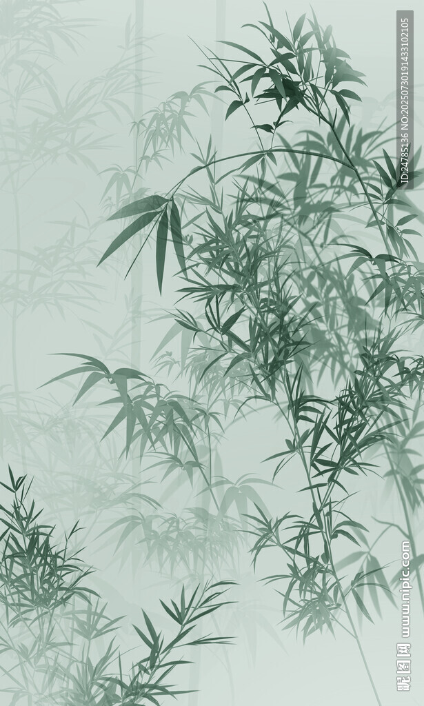 豎幅水墨竹子