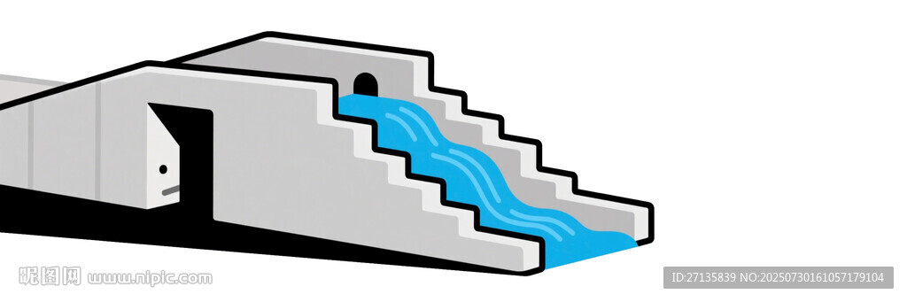 地下通道的藍(lán)色臺階