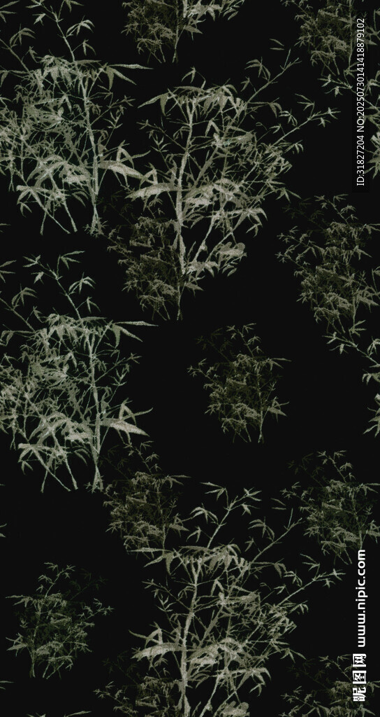 黑夜中的繁茂樹枝