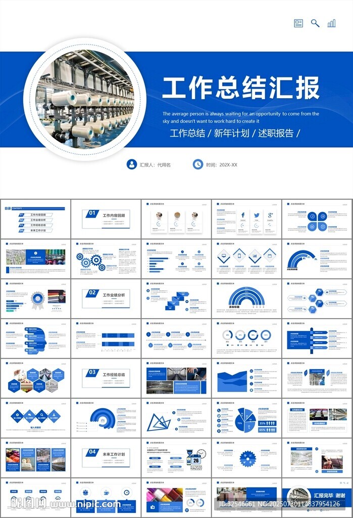 紡織行業(yè)總結計劃工作匯報PPT