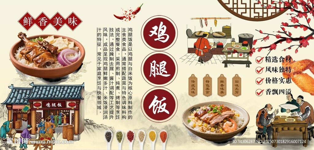 雞腿飯背景墻