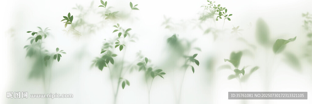 霧氣磨砂膜效果綠植貼圖