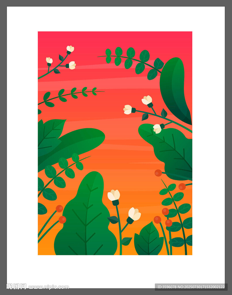 熱帶植物插畫藝術(shù)作品