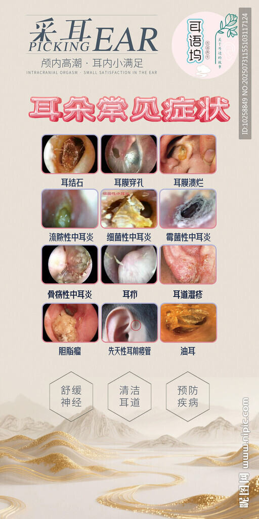 耳朵常見癥狀海報