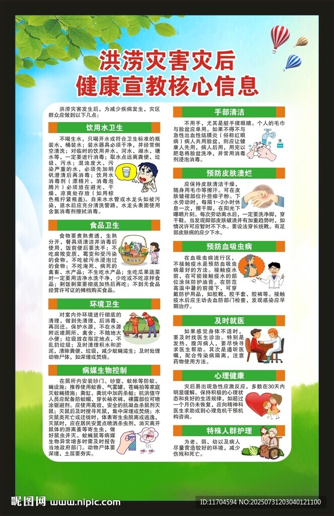 洪澇災(zāi)害健康教育知識(shí)海報(bào)
