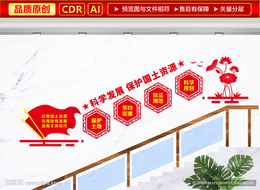 國土資源樓梯文化墻