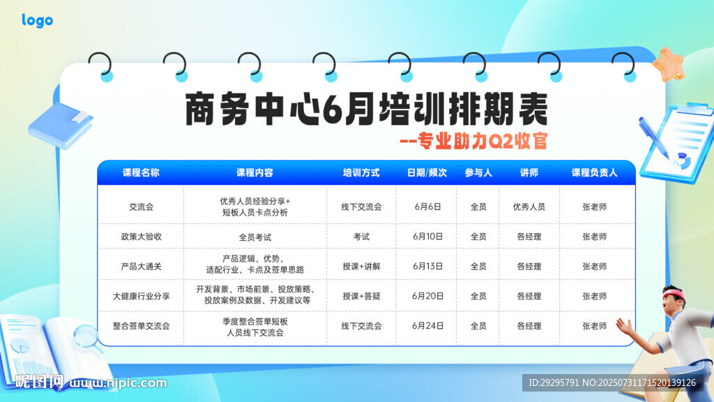 培訓排期表
