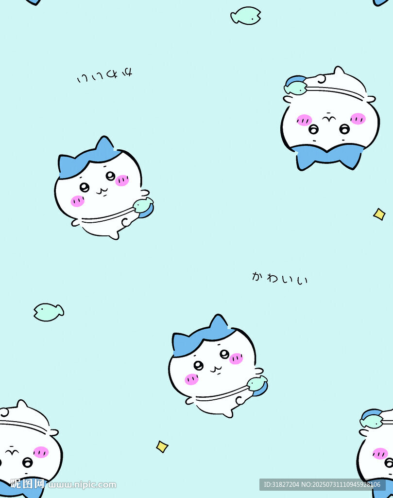 可愛卡通小貓圖案背景