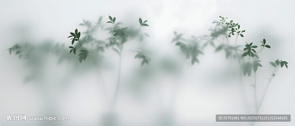 霧氣磨砂膜效果綠植貼圖