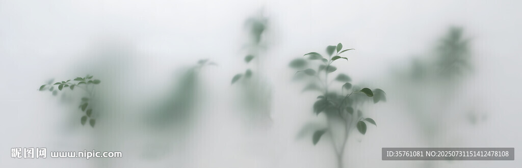 霧氣磨砂膜效果綠植貼圖