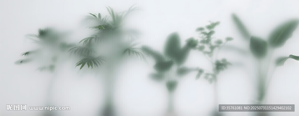 霧氣磨砂膜效果綠植貼圖
