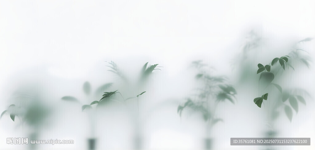 霧氣磨砂膜效果綠植貼圖