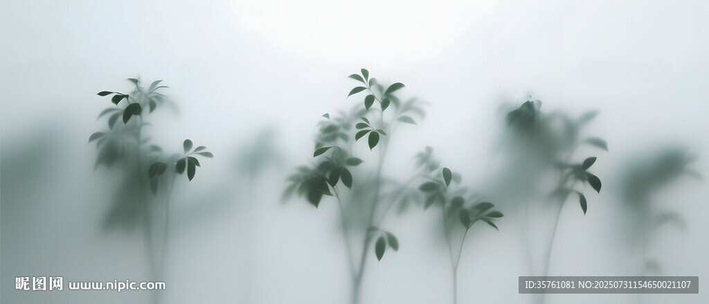 霧氣磨砂膜效果綠植貼圖