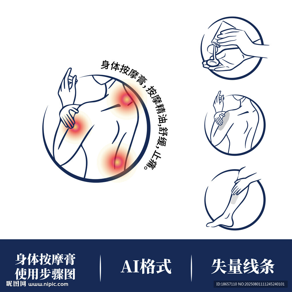 按摩油按摩膏使用步驟圖解圖標(biāo)