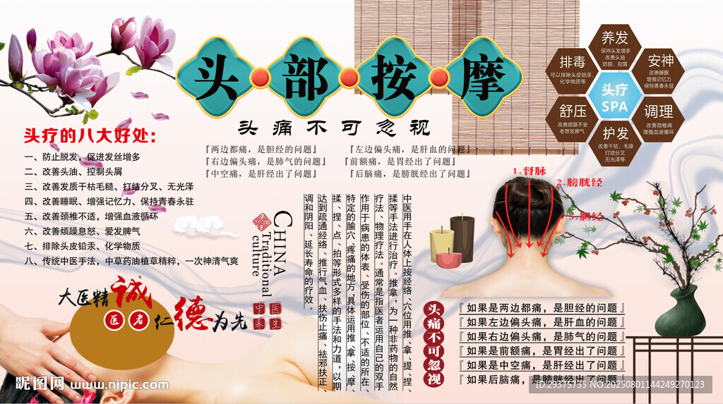 頭部按摩背景墻