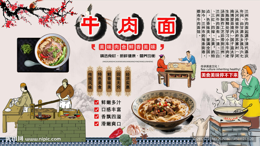 牛肉面背景墻