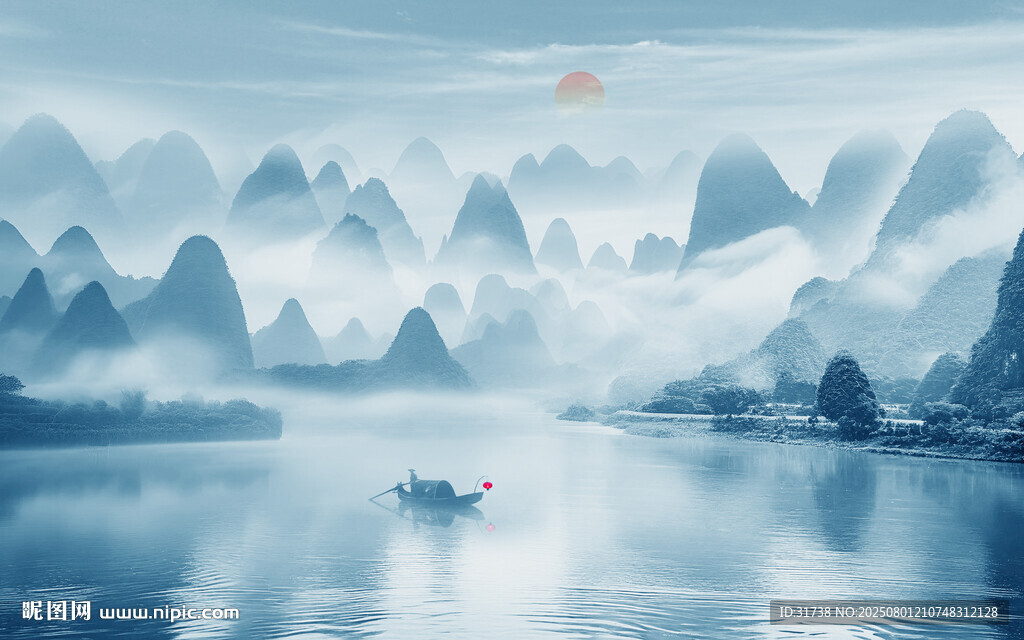 山水水墨山水畫(huà)