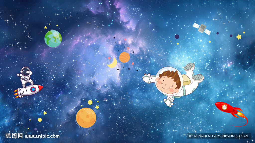 卡通星空宇宙背景