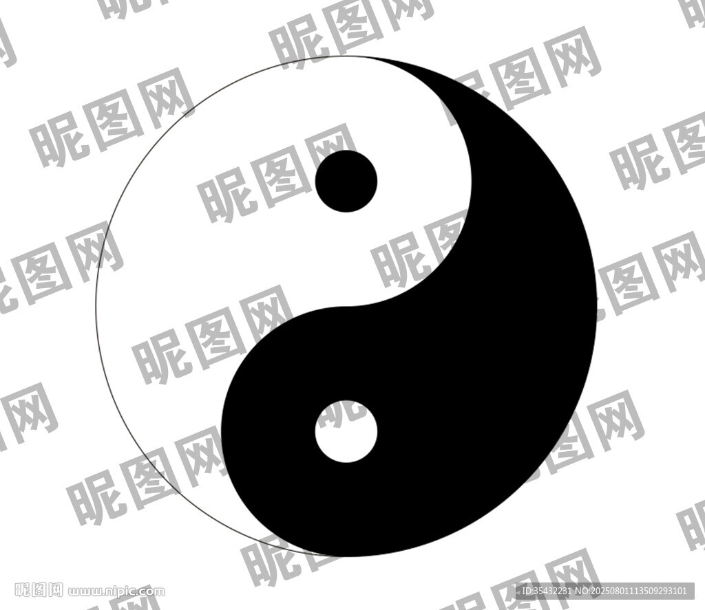 黑白陰陽(yáng)太極圖