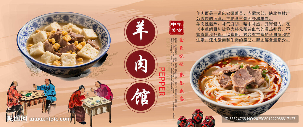 羊肉館背景墻