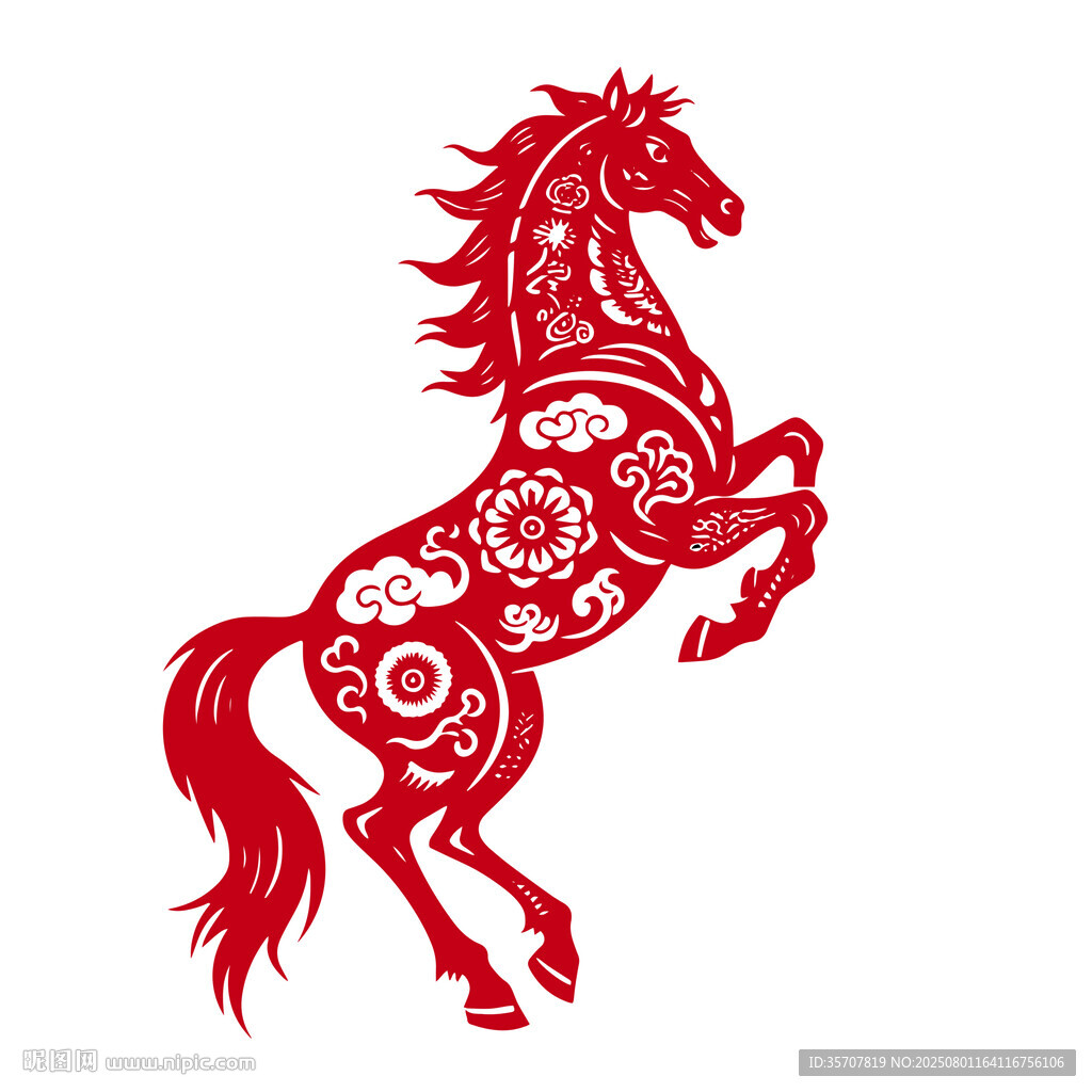剪紙國(guó)風(fēng)馬