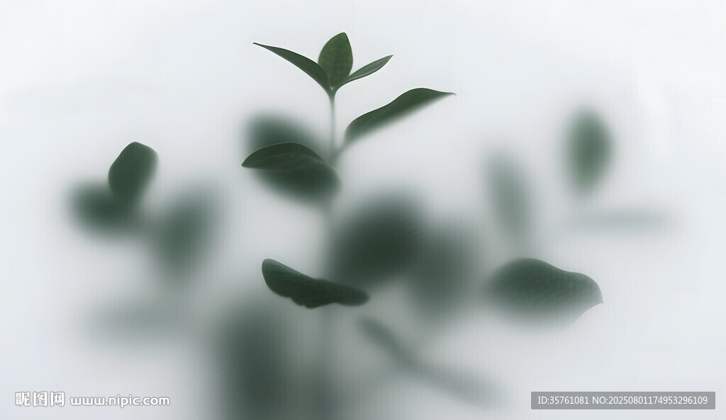 霧氣磨砂膜效果綠植貼圖