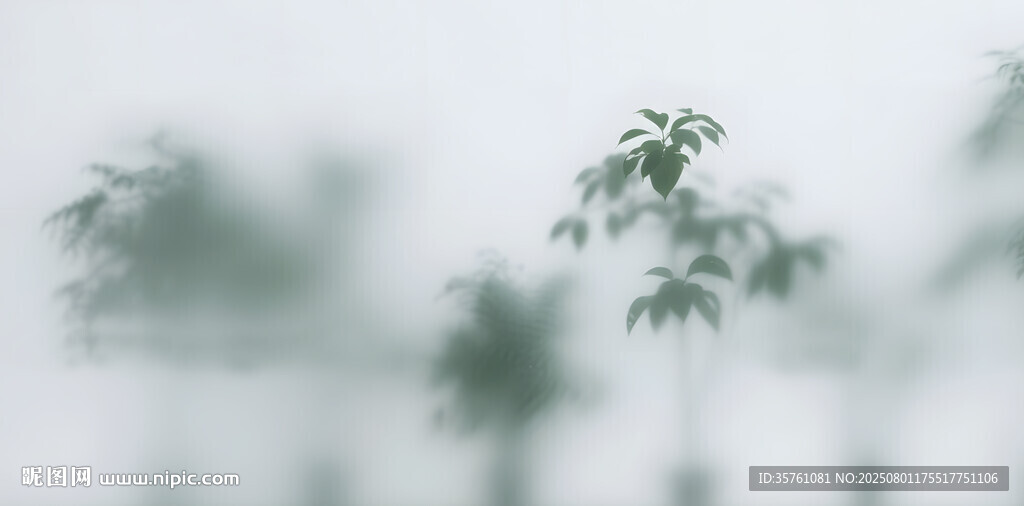 霧氣磨砂膜效果綠植貼圖