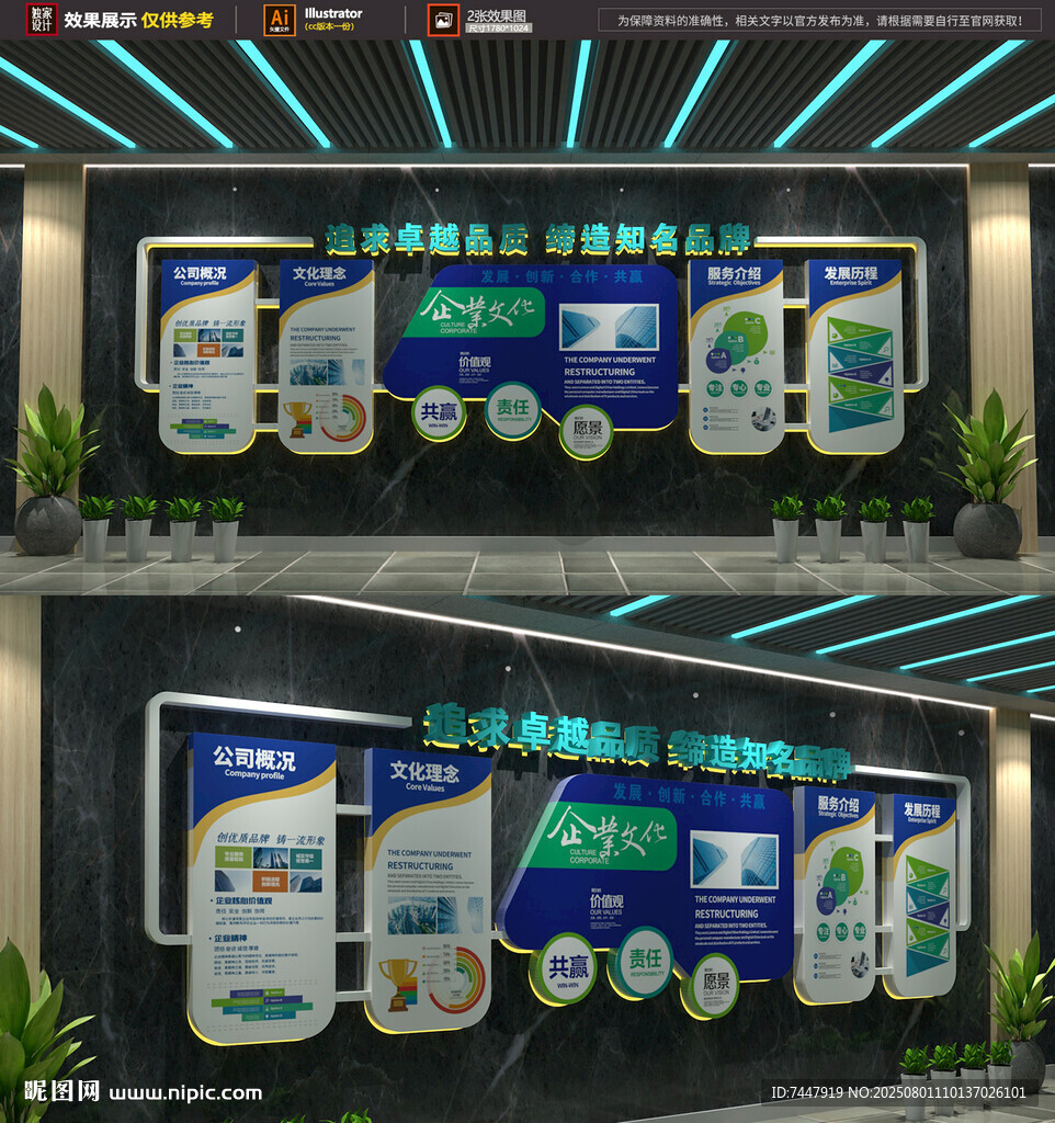 藍色科技文化墻
