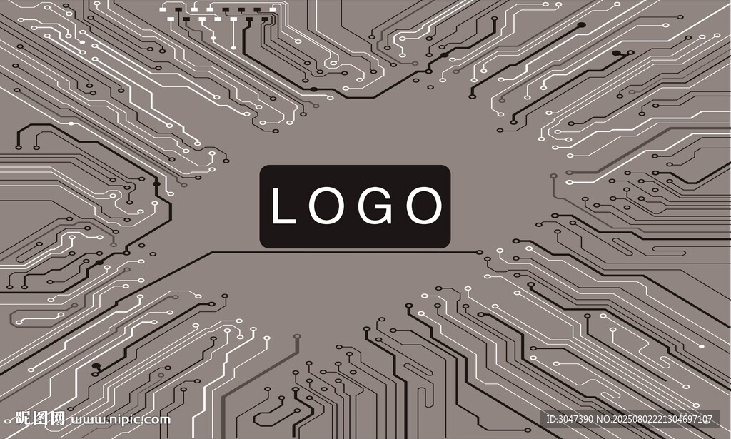 科技公司LOGO墻玻璃膜矢量圖