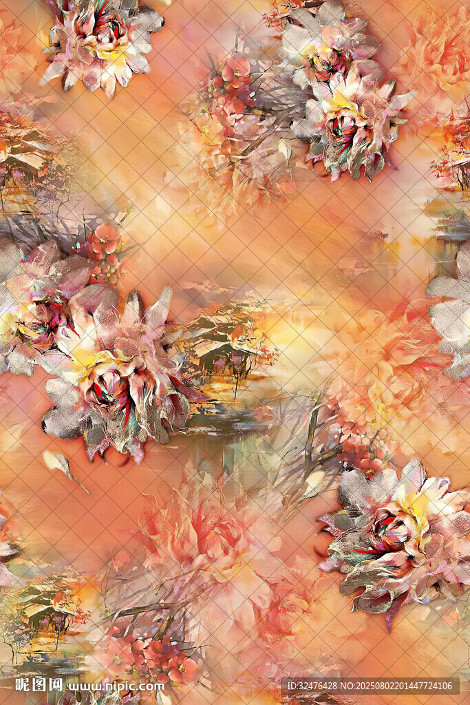 花卉抽象藝術圖案