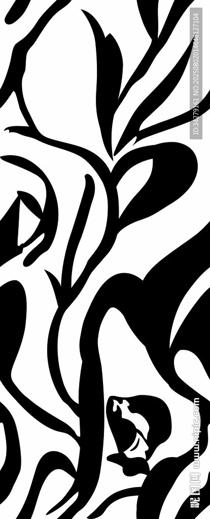 黑白抽象動(dòng)物圖案