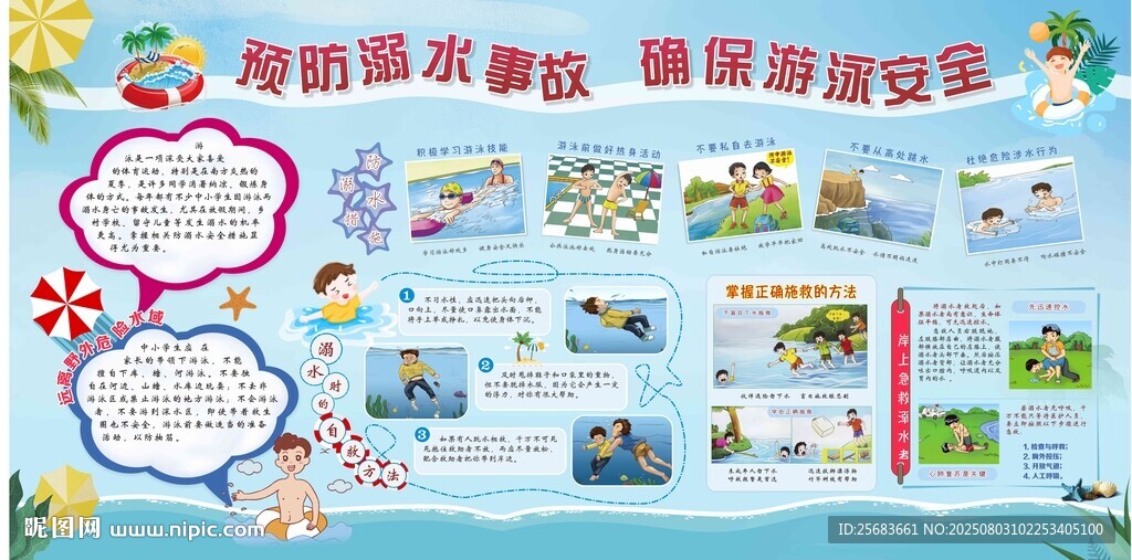 防溺水安全教育宣傳海報展板