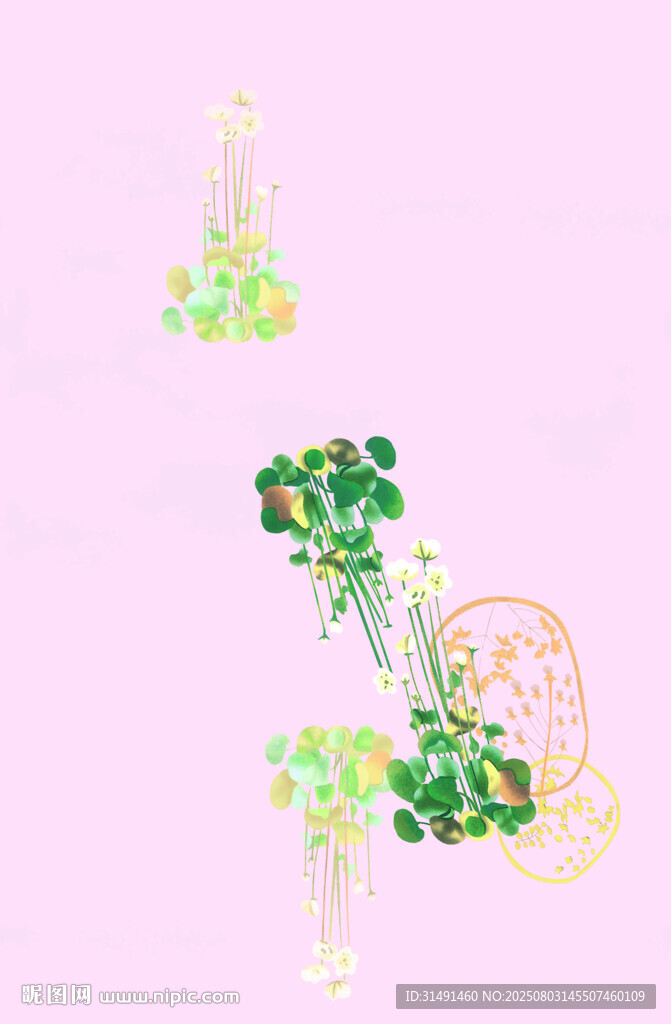 夢(mèng)幻花卉裝飾鑰匙圖案
