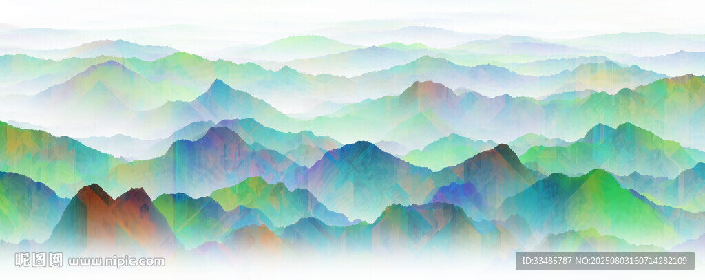 夢幻多彩山巒景觀
