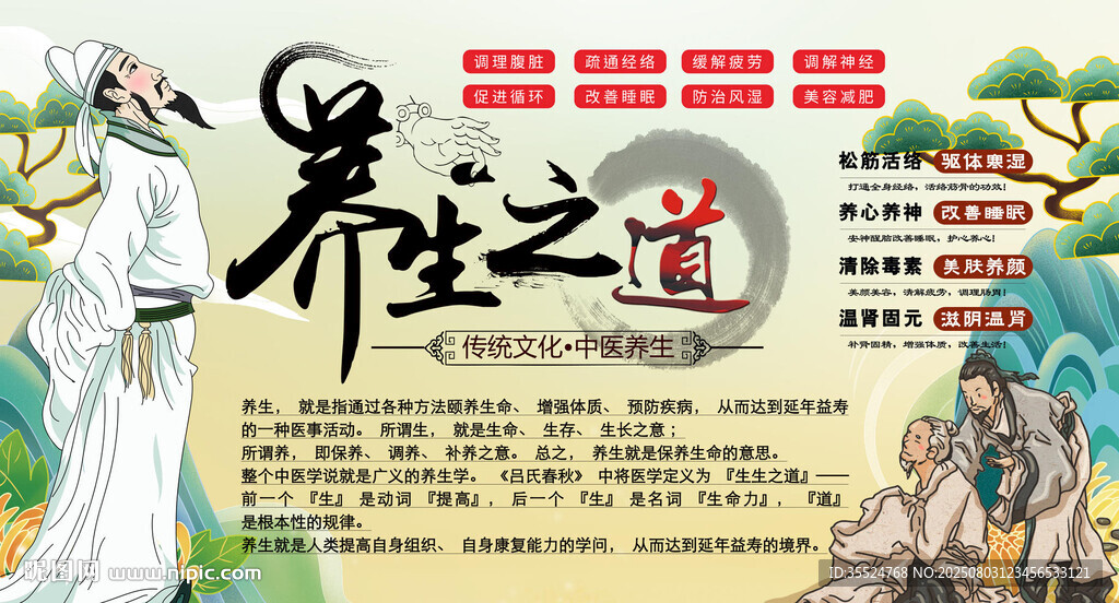 養(yǎng)生之道背景墻