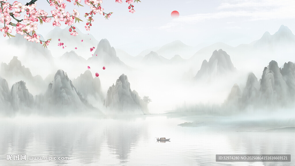 山水國畫背景畫